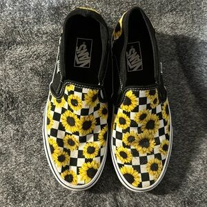 Sunflower and Checked Vans size 9. Perfect condition!
